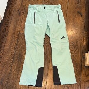 Helly Hansen women’s Light Mint Green Ski Pants with Black Accents